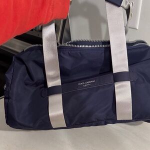 Dolce & Gabbana Navy and Silver Duffel Bag